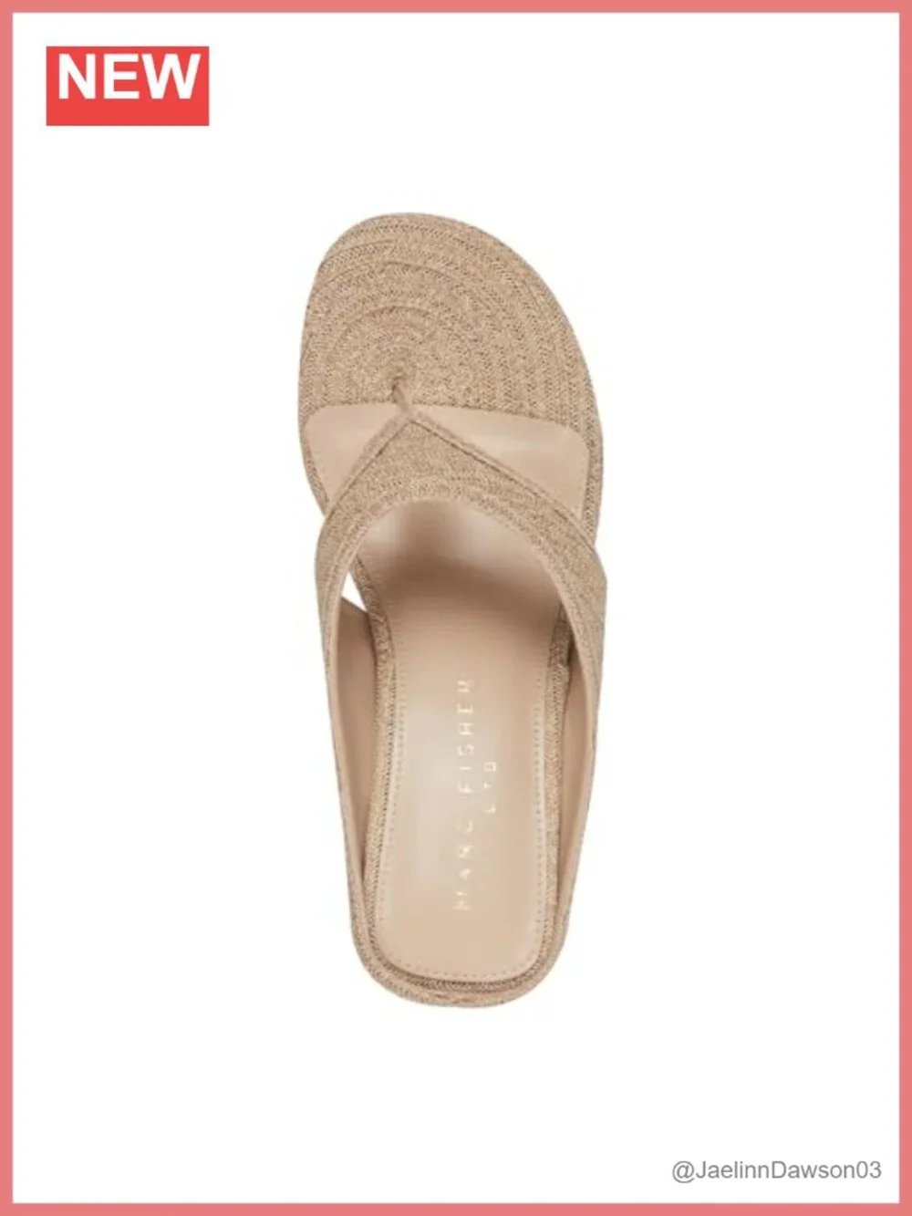 Marc Fisher LTD Udena Raffia Wedge Sandals - Leather Lining Open Toe Slip On